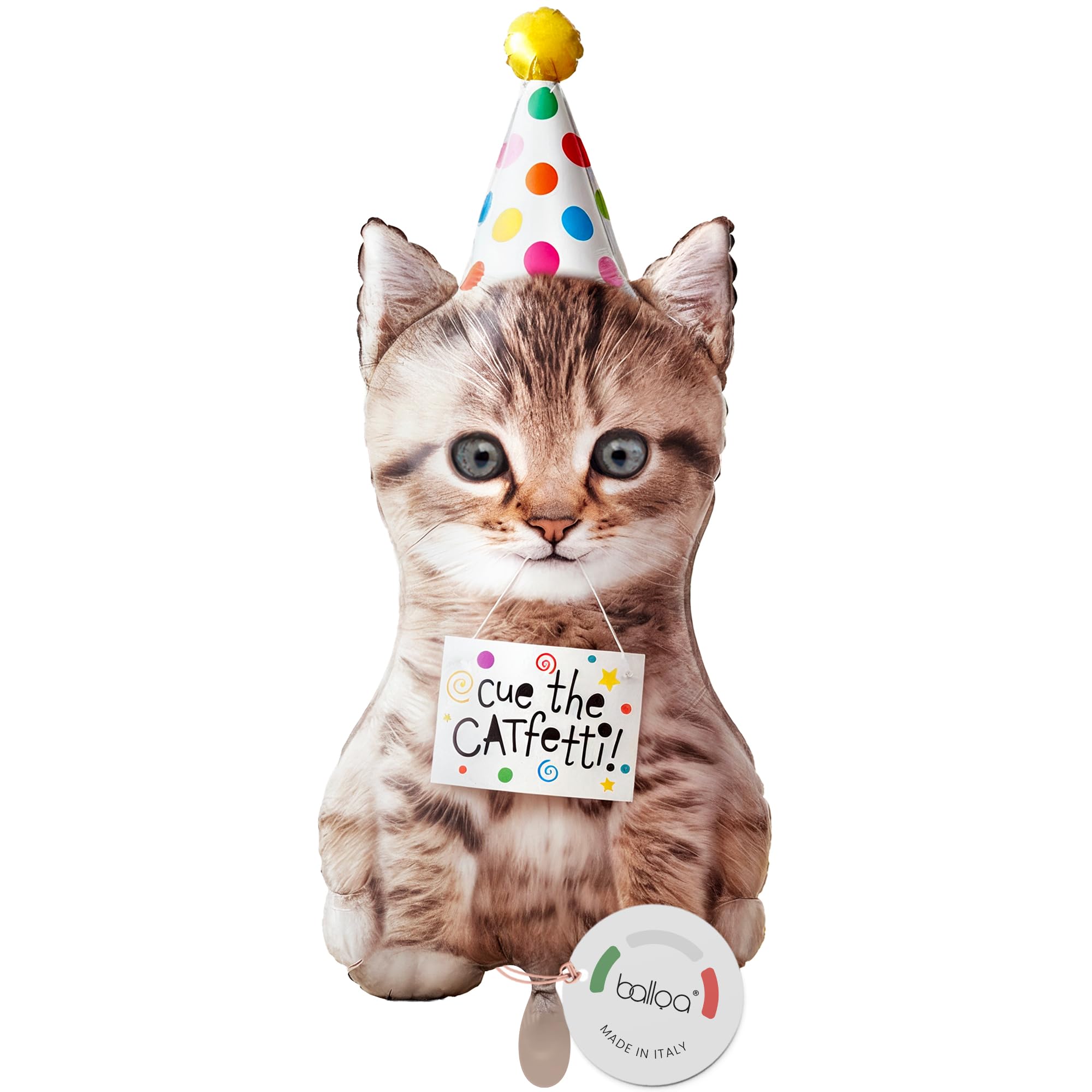 balloa Foil Balloon XXL Cat Party, Helium Balloon, Birthday Children's Party Decoration, Birthday Balloon Cat for Boys Girls, Party Decoration Kitten Balloon, Gift for Children's Birthday, 91 cm