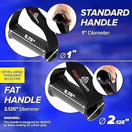 Core Prodigy Heavy Duty Exercise Handles Extra Large Size - Grip Attachments for Cable Machine Pulleys, Gym Equipment, Resistance Bands, and Weight Lifting (Fat/Thick)