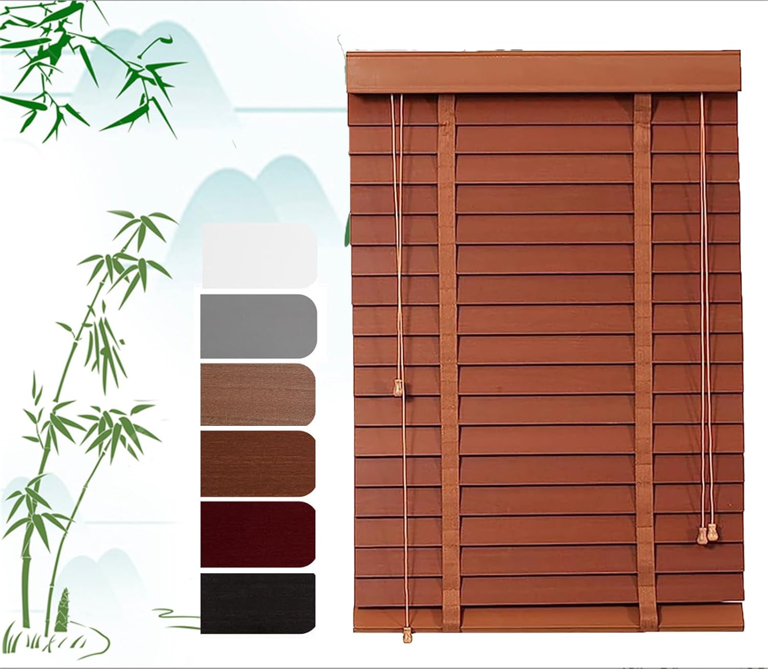 Blinds Blinds for Windows,Natural Solid Wood Blinds