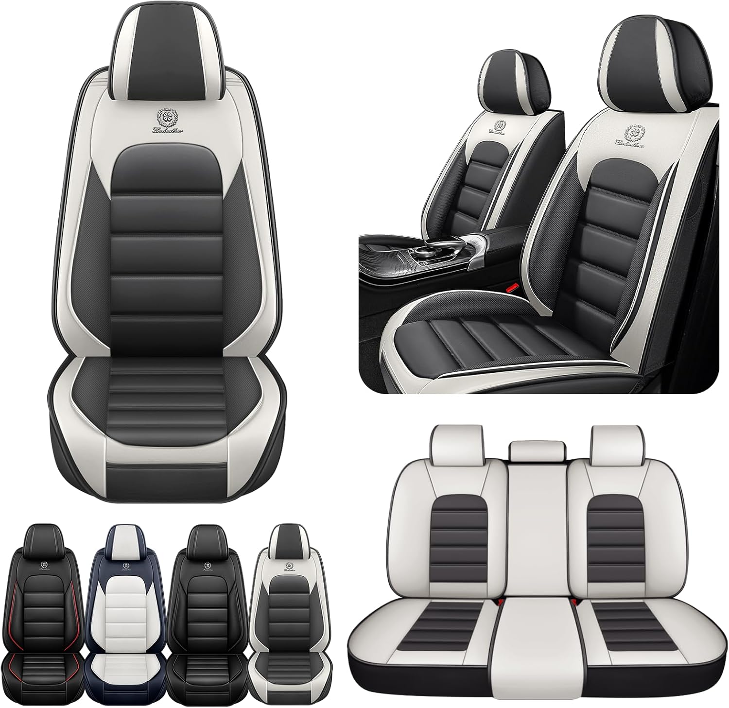 for Honda CR-V Seat Covers 2001-2026, Airbag-Safe & Fully Waterproof Front Set, Custom Fit Nappa Leather with Anti-Slip Design, Scratch-Resistant & Storage Pockets(Black)