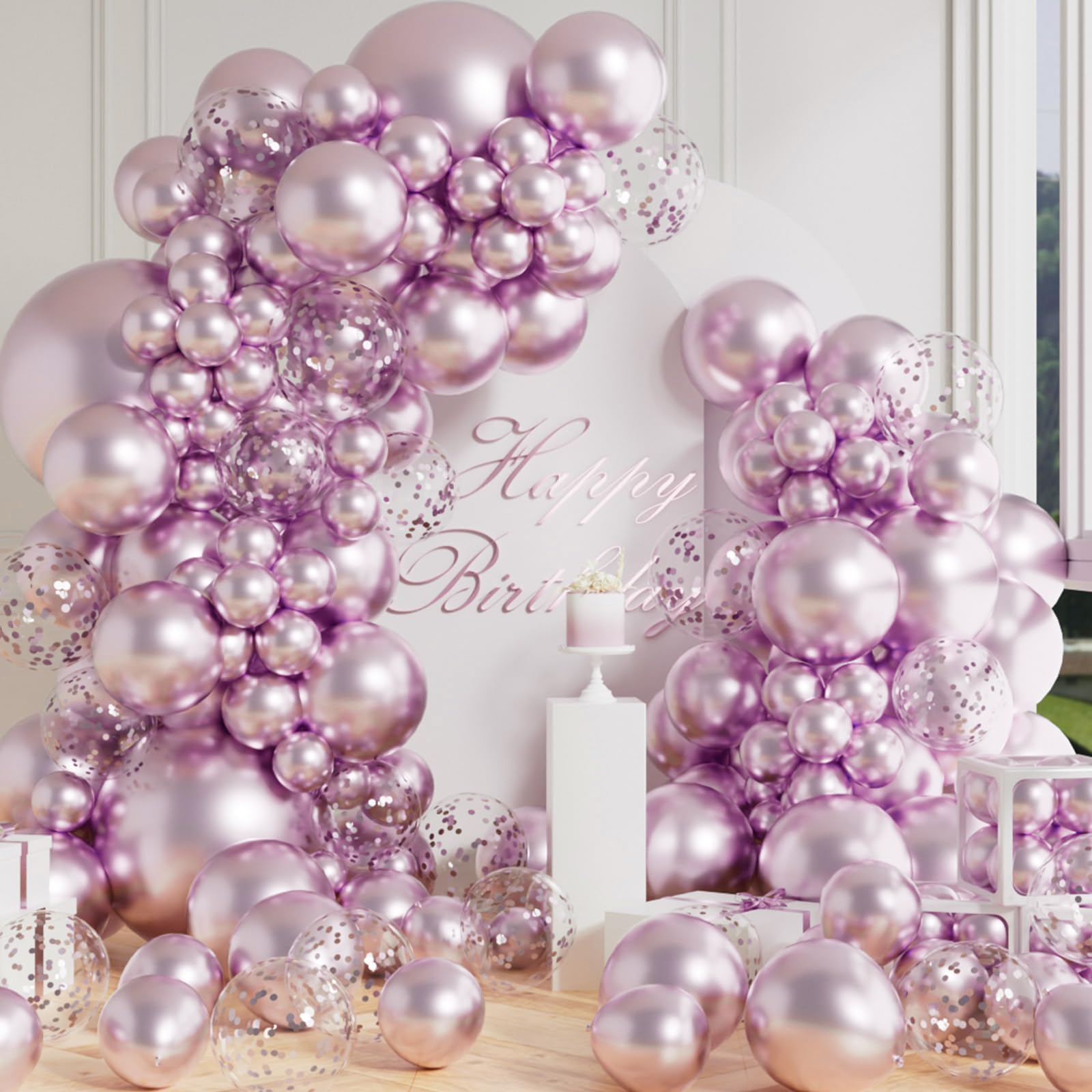 Unisun Kit Arco Palloncini Rosa Blu, 145 Pezzi Ghirlanda Palloncini Rosa Blu Bianco Pastello per Ragazzo o Ragazza Rivela il Genere Baby Shower Battesimo Decorazione Festa Compleanno Nuziale
