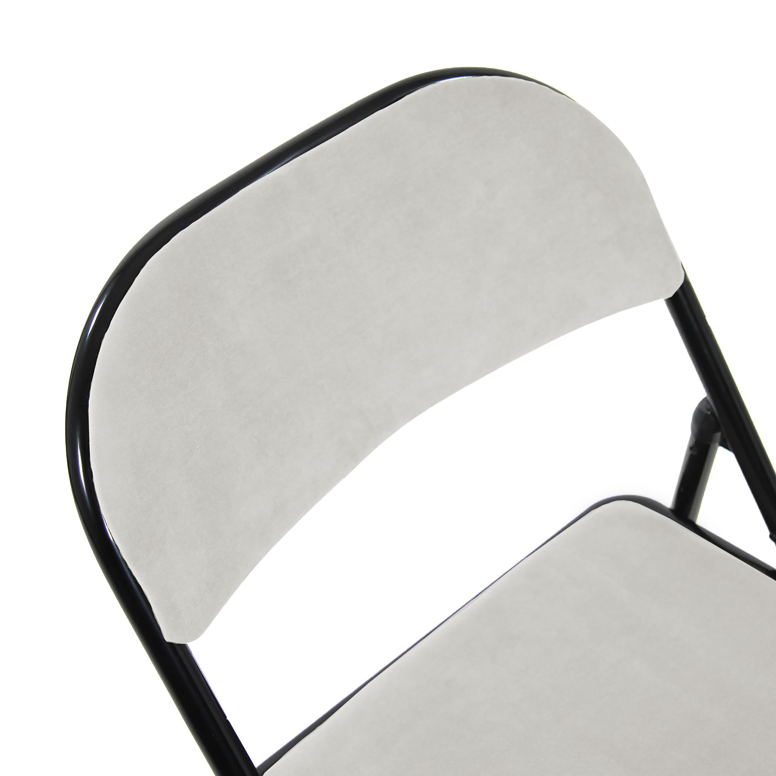 Sedia Da Conferenza Pieghevole ESTO - In Ecopelle, Imbottita, Struttura Acciaio, Portata 100kg, Bianca - Foto 5