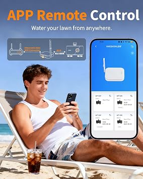 Diivoo WiFi Water Timer for Garden Hose, 4 Zone Smart Sprinkler Timer with Brass Inlet, Ethernet & 2.4GHz WiFi Connection, Compatible with Alexa/Google, 24 Irrigation Plans & Rain Delay Mode for Lawns