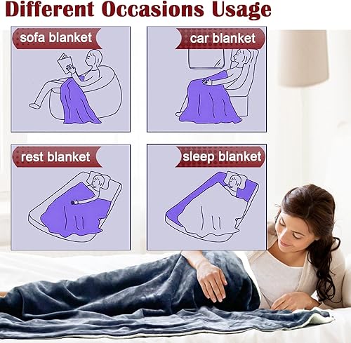 Miniatura 6 de Manta de día Fara para dormir, tamaño grande de 50 x 60 pulgadas (50.0 in x 59.8 in), manta gruesa para el día de fara, forro polar bereber blanco