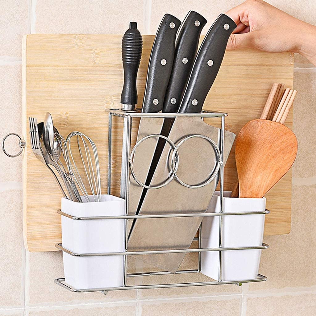 Stojak Kuchenny na Noże Bez Noży, Pałeczki Ze Stali Nierdzewnej Stojak Na Noże Deskę Do Krojenia W Kuchni Przechowywania Naścienny Knife Block