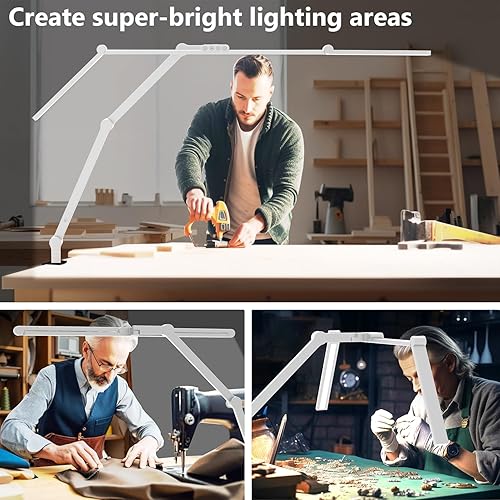Miniatura 4 de Lámpara de escritorio de arquitecto ultra brillante de 36 W con abrazadera, luz de escritorio LED giratoria alta para oficina en casa, barra de luz