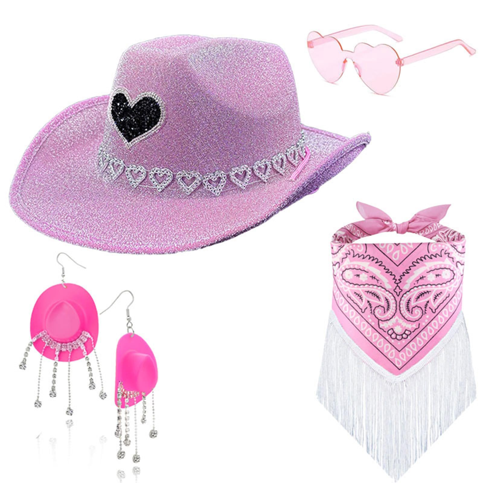Elnwnnkc Multipurpose Festival Glasses Scarf Set Featuring Heart Detail for Quick Costume Changes Hat Earrings Handkerchief Glasses Set
