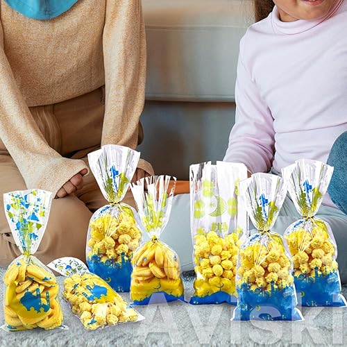Miniatura 4 de 150 bolsas de regalo Eid Mubarak para fiesta diseño de Ramadán bolsas de regalo de plástico transparente de celofán con lazos plateados para fiesta