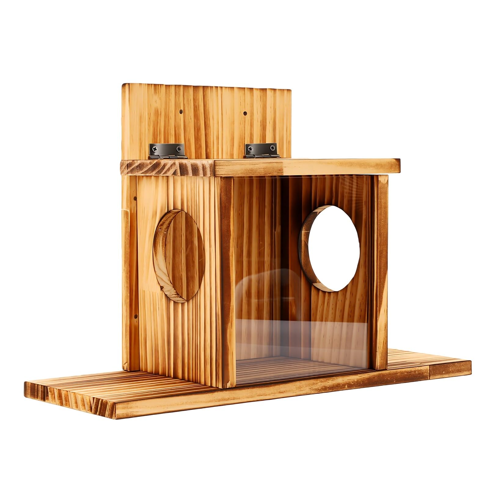 Mangeoire pour écureuils en bois pour animer votre jardin