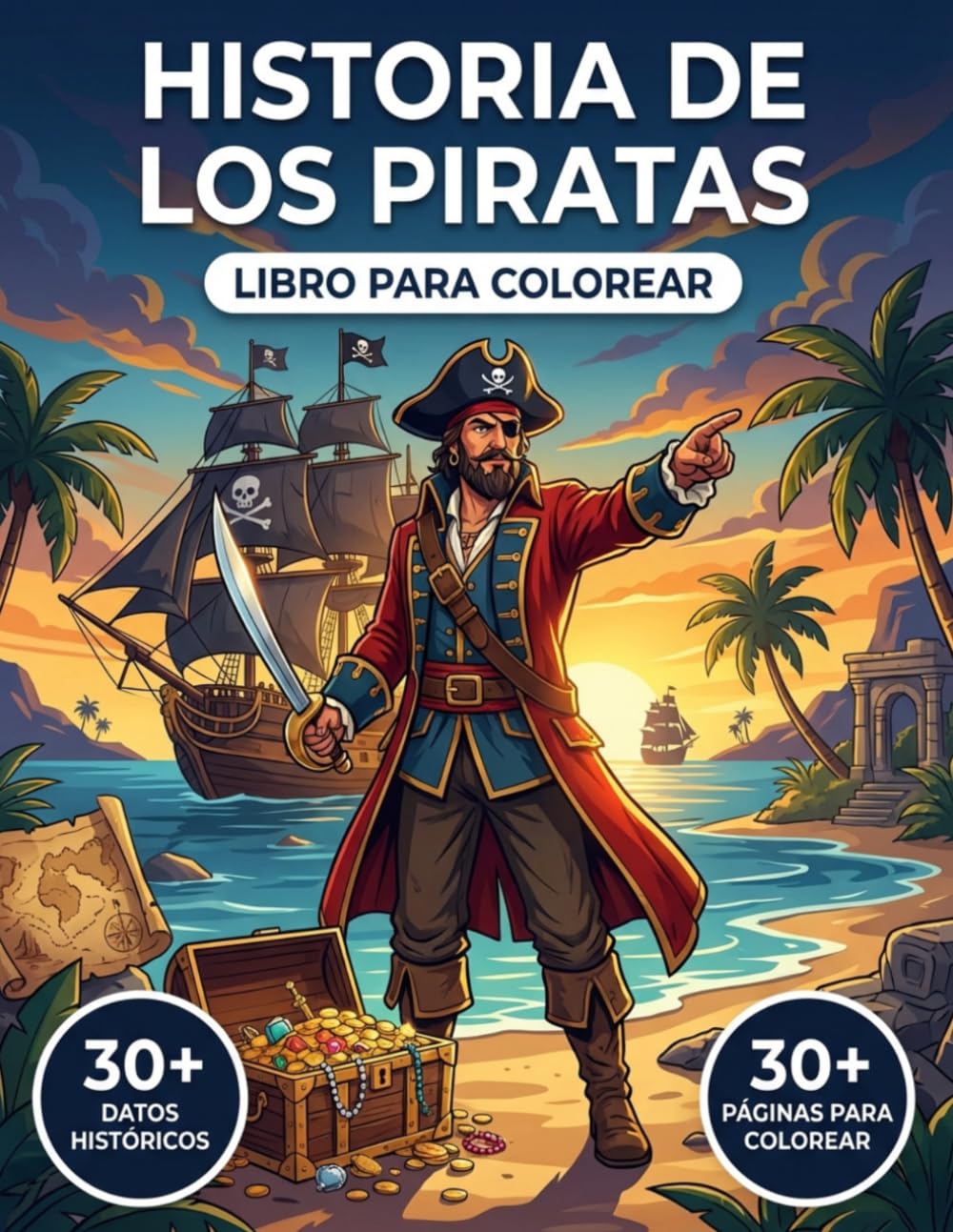 El Libro de Colorear de la Historia de los Piratas: Revive la Verdadera Historia de Alta Mar, desde los Antiguos Saqueadores hasta los Piratas del ... Viaje Cronológico y Leyendas Educativas.