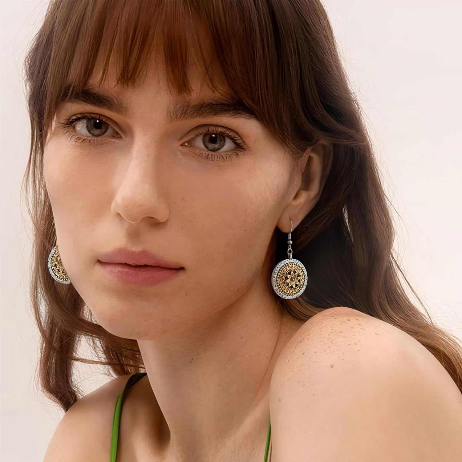 Two Tone Geometric Dangle Earrings for Women Gold and Silver Trendy Drop Earrings Hypoallergenic Lightweight Dangle Earrings - Image 2