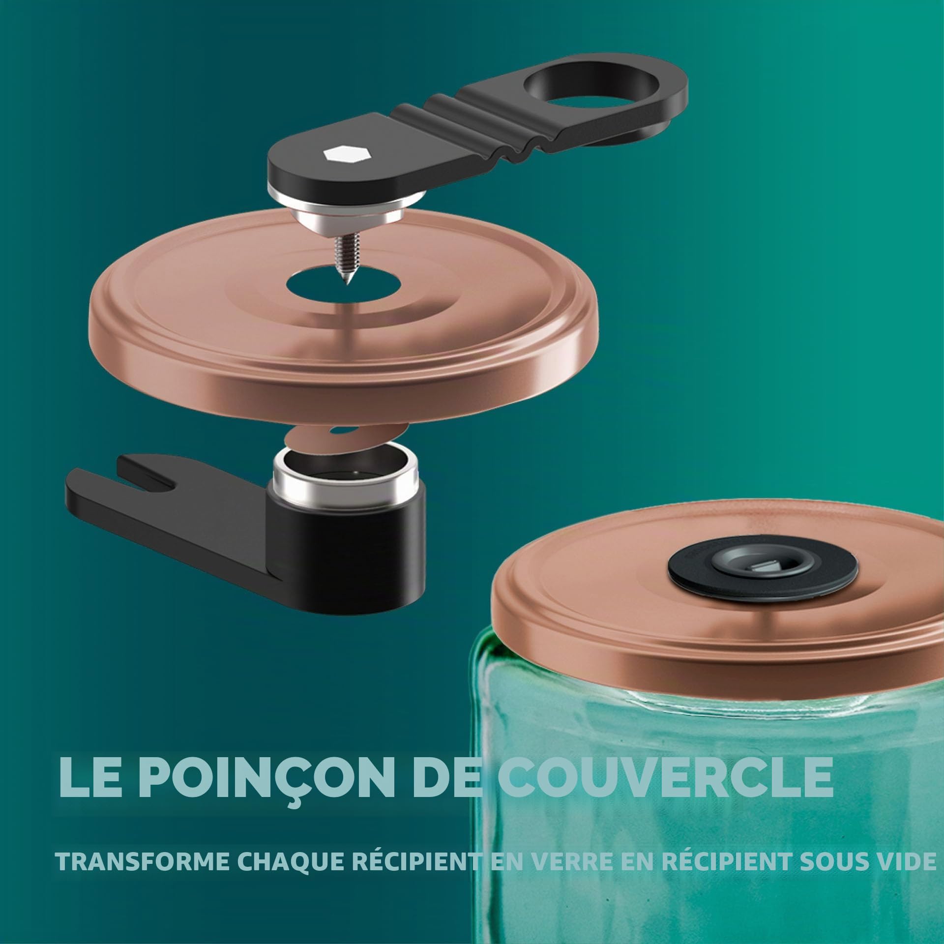 Airtender - ENSEMBLE DE DEMARRAGE 1 POMPE A VIDE D'AIR 1 POINCON DE COUVERCLE +6 BOUCHONS - AIRTENDER, Noir