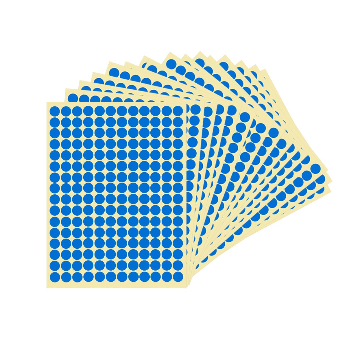 Small Round Labels, 10 mm Self Adhesive Dots, Circular Stickers, Blue (192 Labels per Sheet, 2880 Pcs Dot Markers)