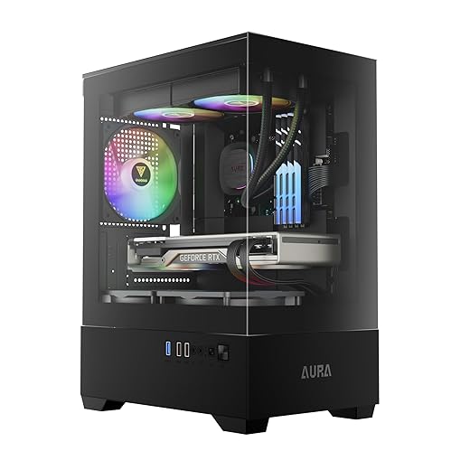 GAMDIAS Micro-ATX Tower Computer Case with Tempered Glass, Gaming M-ATX PC Case with 3X 120mm ARGB Fans, Support Up to 5X Fans Airflow, 240mm AIO/Radiator, 280mm GPU/VGA, 155mm CPU Cooler, 150mm PSU