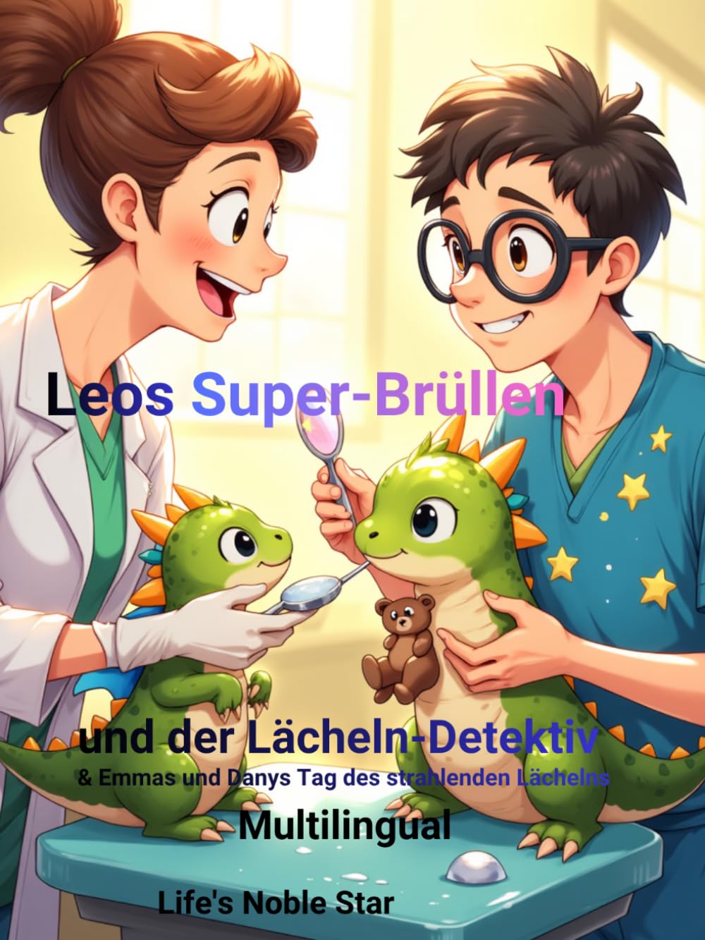 Leos Super-Brüllen und der Lächeln-Detektiv & Emmas und Danys Tag des strahlenden Lächelns: Multilingual (Pädagogisch wertvoll für Praxen und Familien)