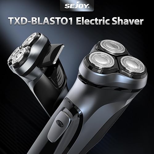 Miniatura 2 de Sejoy Maquinilla de afeitar eléctrica para hombres, afeitadoras eléctricas recargables con recortadora emergente, carga rápida de 1 hora, cabezal