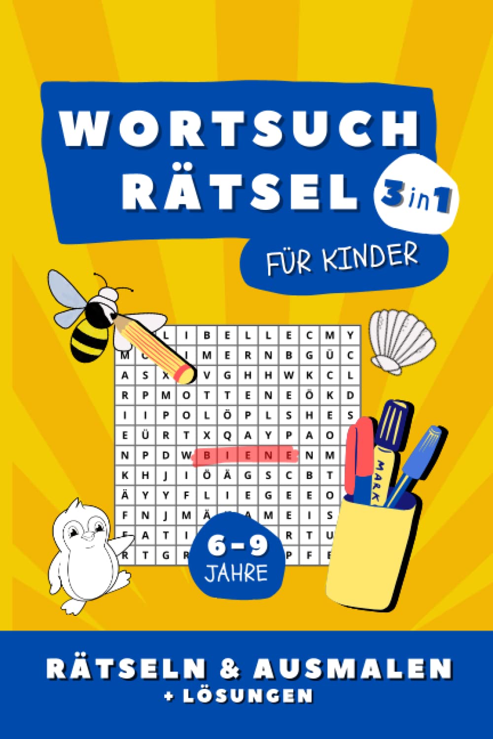 Wortsuchrätsel für Kinder: Ferien Beschäftigung | Rätselheft Wortschatz