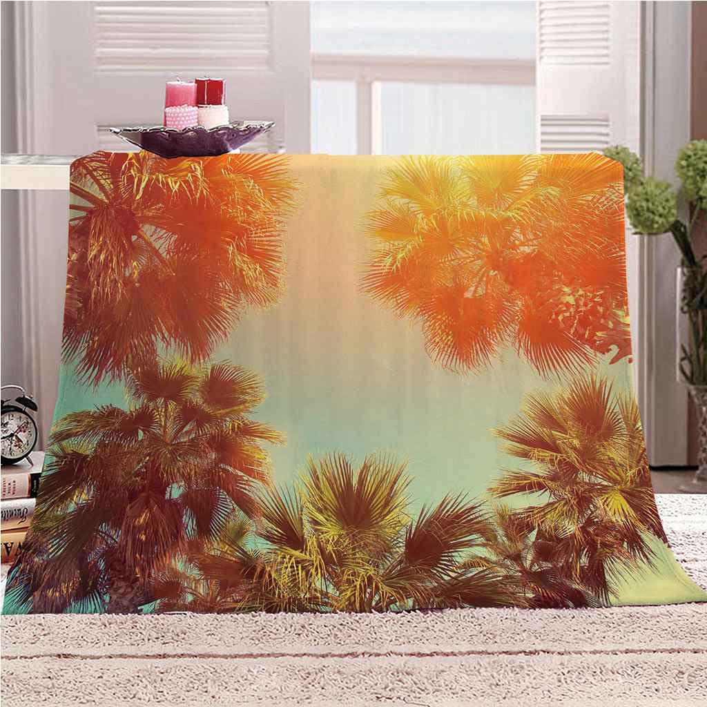 Couverture Polaire Flanelle 150x200 Plantes Tropicales pour Vos Soirées Cocooning au Salon