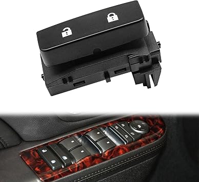 Door Lock Switch, Compatible with 2008-2013 Chevy Silverado 1500, 2008-2014 Chevy Silverado 2500 HD, 2008-2014 SIERRA 3500 etc, Replacement OE# 15804093 (Front Left Driver Side)