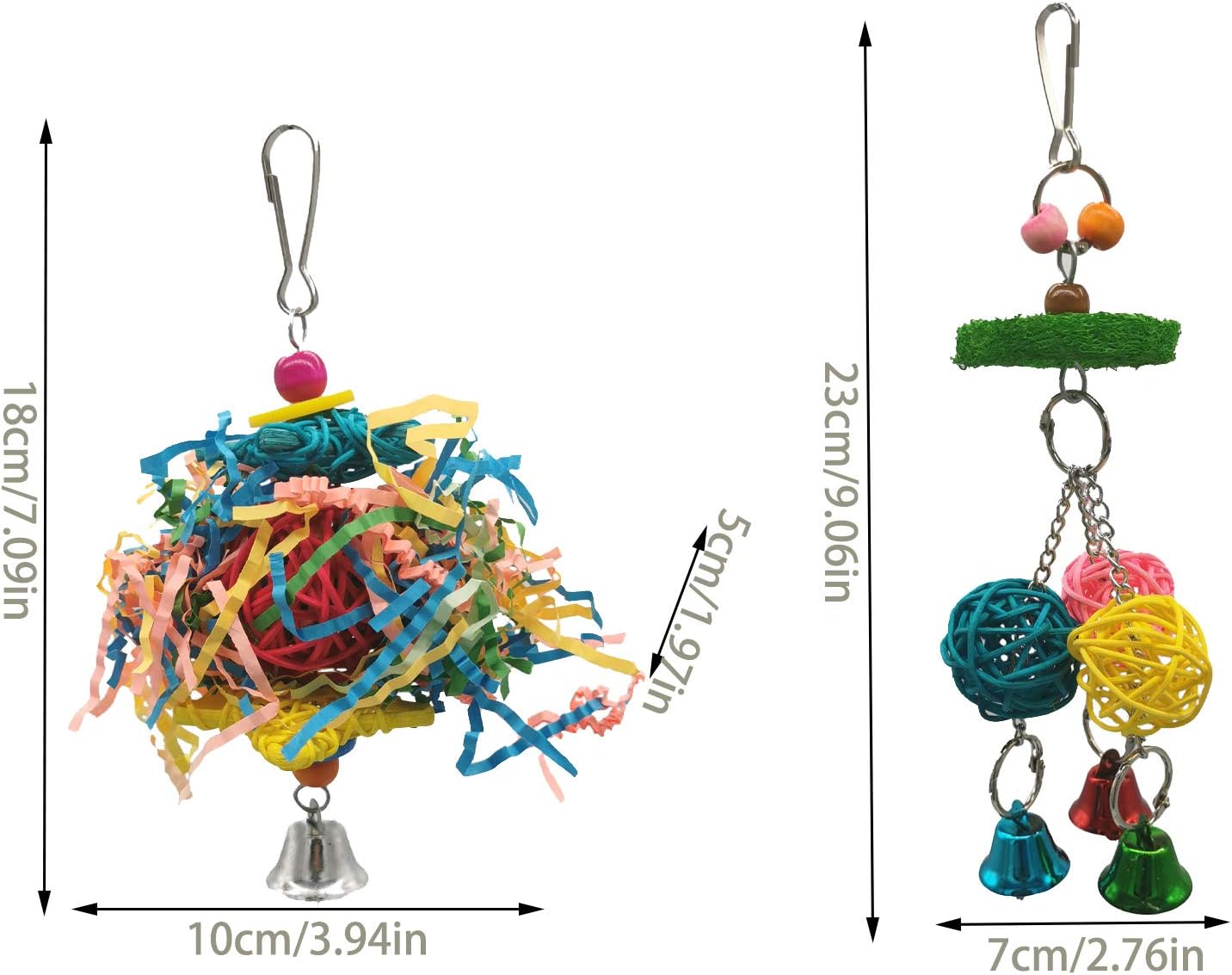 7-Piece Bird Parrot Chewing Toys - Natural Wood Hanging Ladder Toys for Small Parakeets, Budgie, Macaws, Conures, Finches, Love Birds (red) : Kitchen & Dining