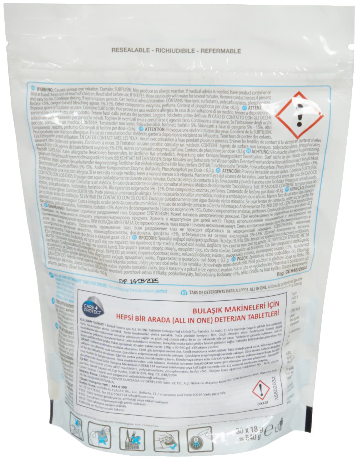 Care + Protect Pielęgnacja + chroń wszystkie tabletki detergenty do zmywarek