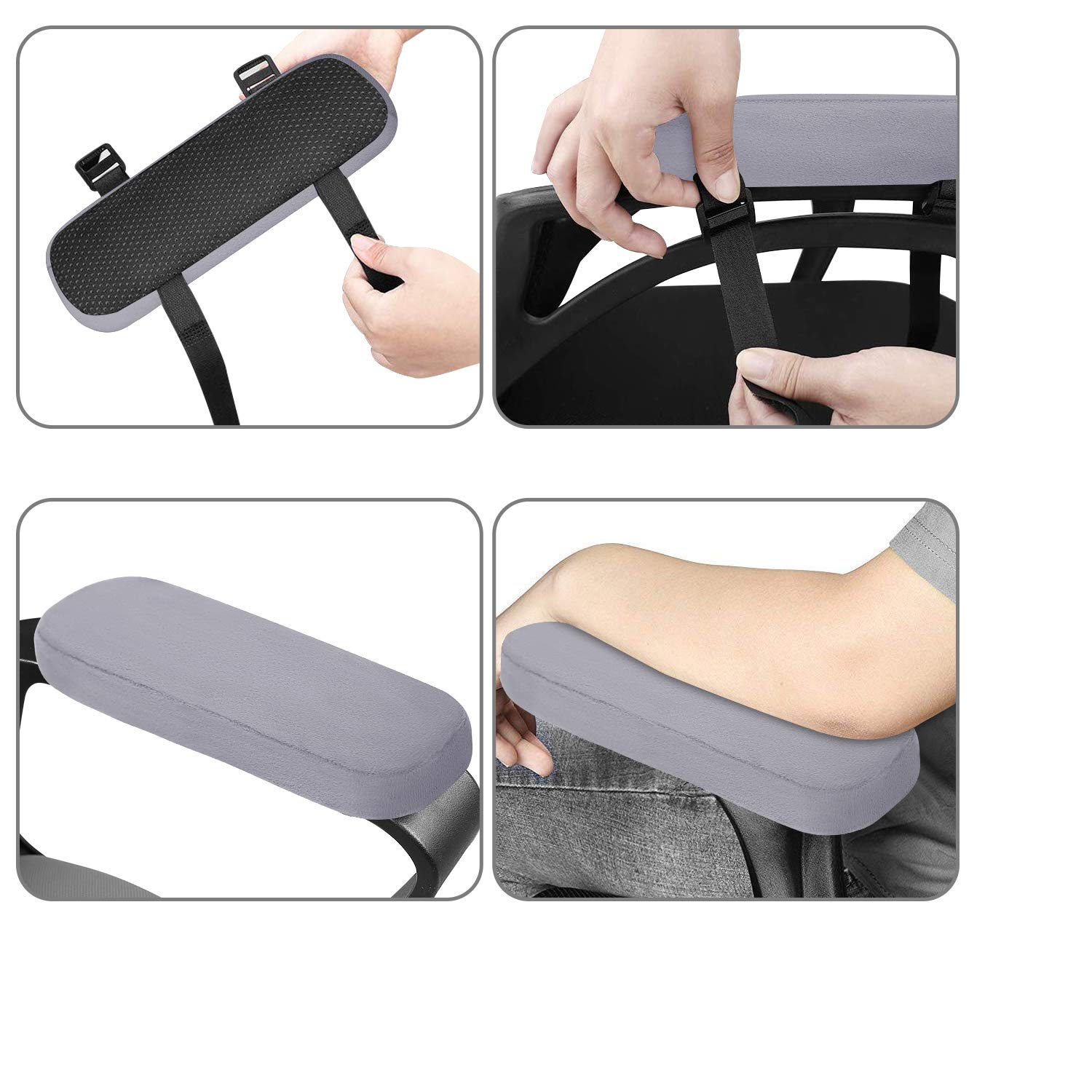 Memory Foam/gel Office Chair Armrest Pad Thick Soft Elbow - Temu