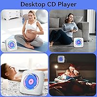 Vista 9 de Reproductor de CD portátil Bluetooth recargable: Reproductores de CD para el hogar con 1800mAh Kegaudio Reproductor de CD de escritorio de pared