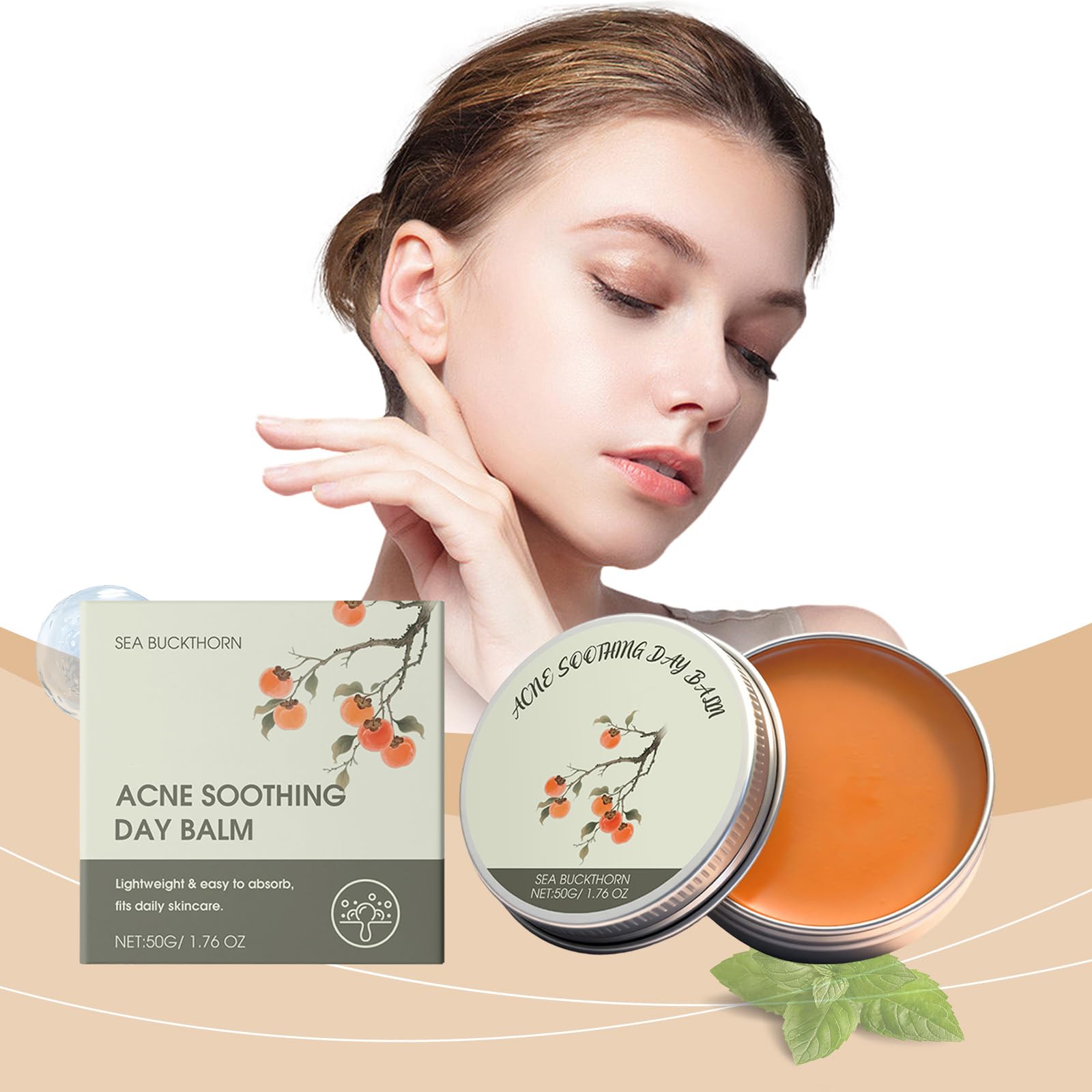 Organics Akne-Wirksamer Tagesbalsam, natürliche pflanzliche Aknebehandlung für Gesicht, Körper und Rücken | Reduziert Pickel, klärende Creme gegen Falten und Feuchtigkeitspflege (12pcs)