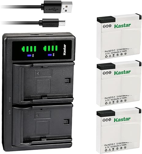 Miniatura 7 de Kastar Paquete de 2 baterías y cargador USB LTD2 compatible con batería Xiaomi YI AZ13-1, AZ13-2, cámara de acción Xiaomi Yi, cámara de acción Yi 1,