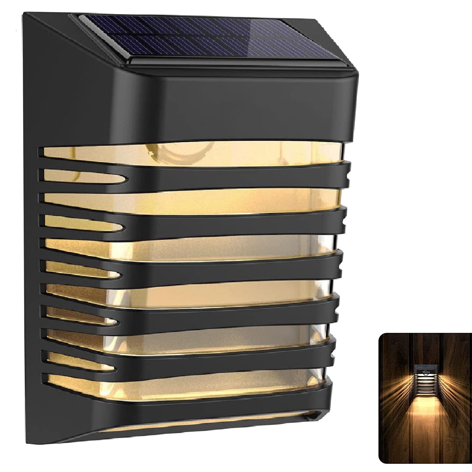 OOTDAY Solar Wall Light, LED IP65 Waterproof, 2 Modes Outdoor Light for Backyard, Garden, Patio, Deck, Stair, Path (1 Pack)