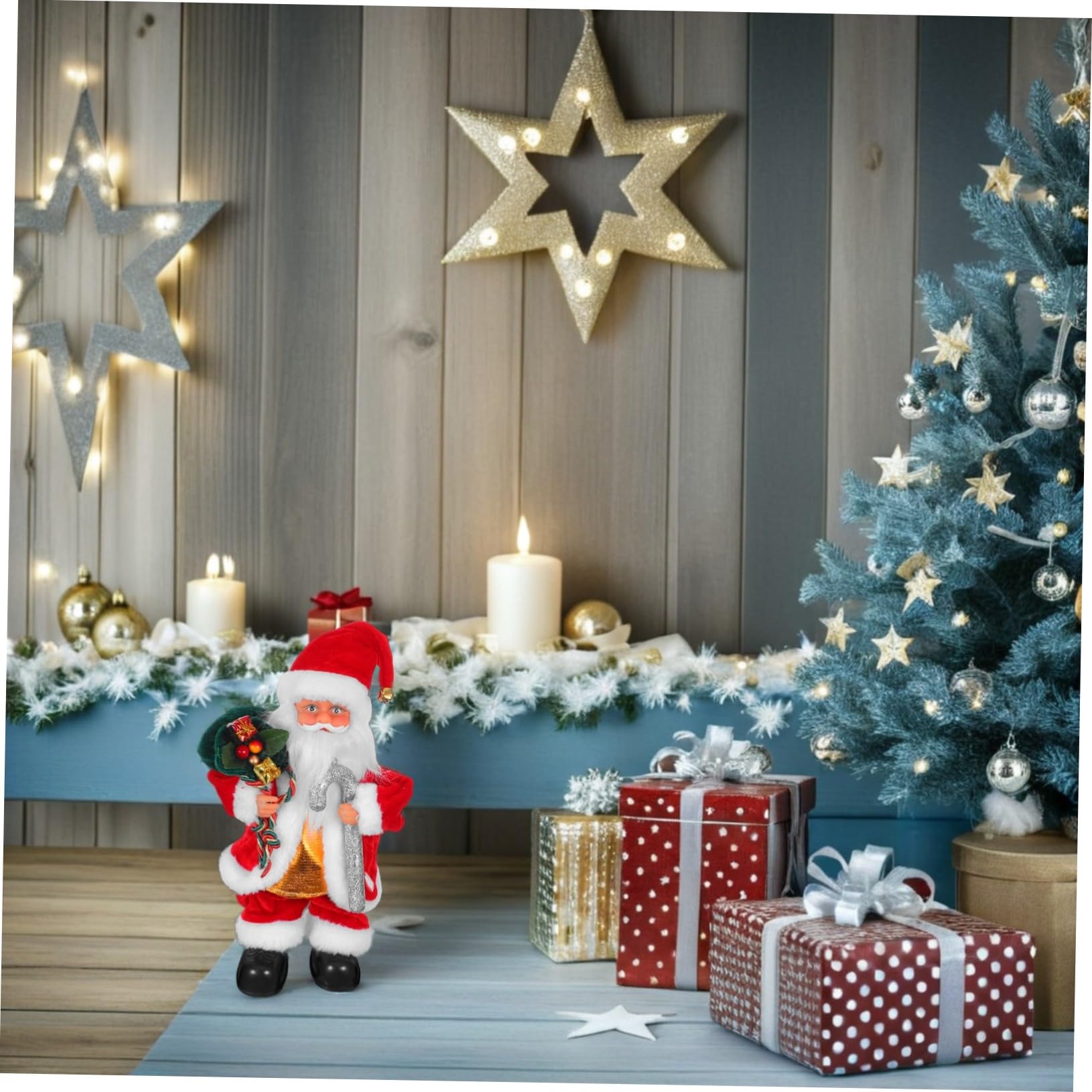 BESPORTBLE Juguete de Papá Noel Musical Decoración Navideña Hogar Juguete Eléctrico de Papá Noel para Fiestas