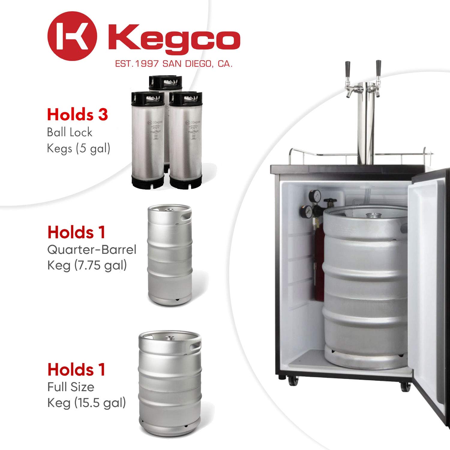 3PKOM20S-2 Dispensador de barriles, 2 grifos, acero inoxidable 3