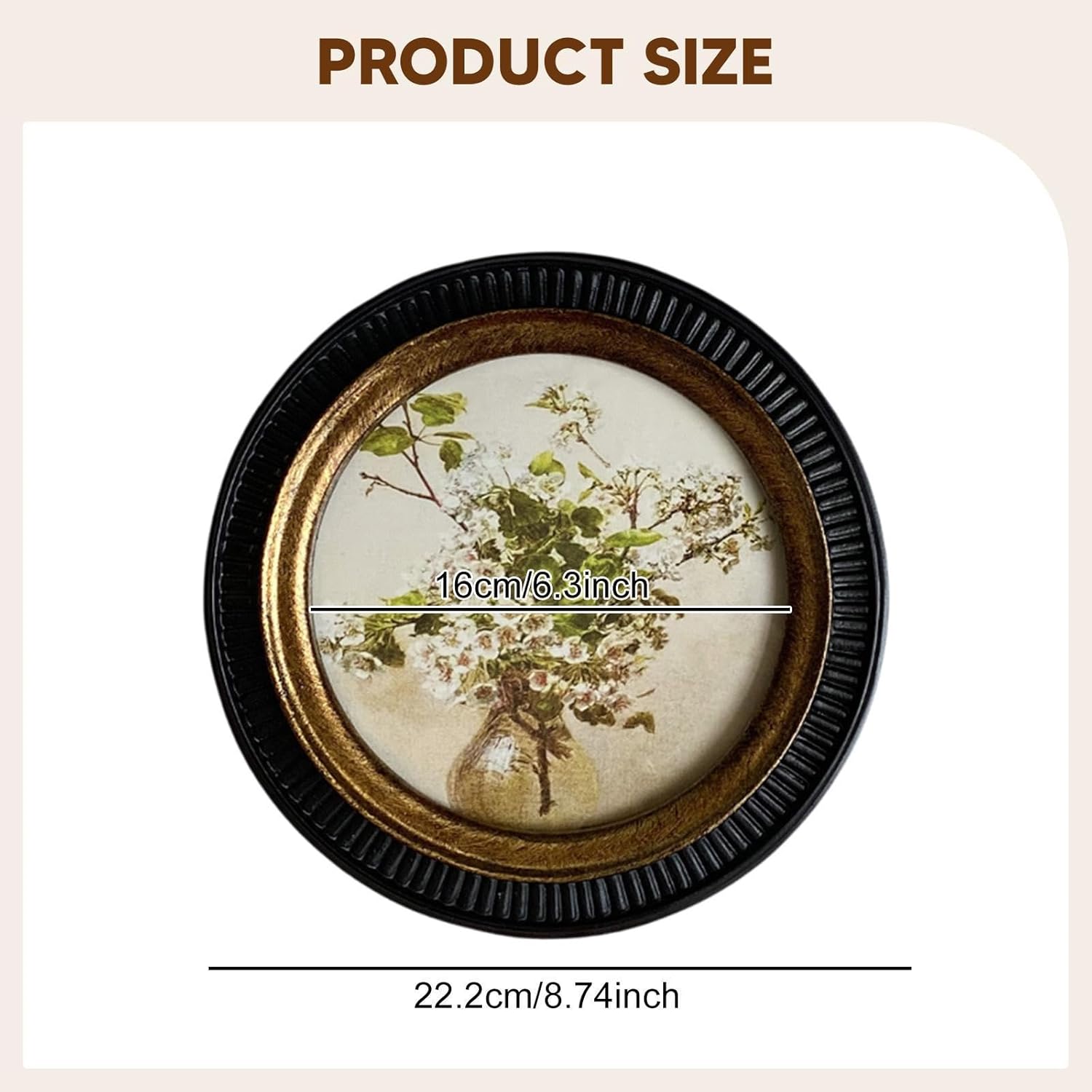 Majestic Sculpture Embossed Resin Photo Frame Antique Decorative Ornament for Bookshelves Bedroom Wall Hanging Retro Home Decor