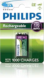 Bateria Recarregável Philips 9v 170mAh 9VB1A17 Microfone Violão Original Ni-Mh