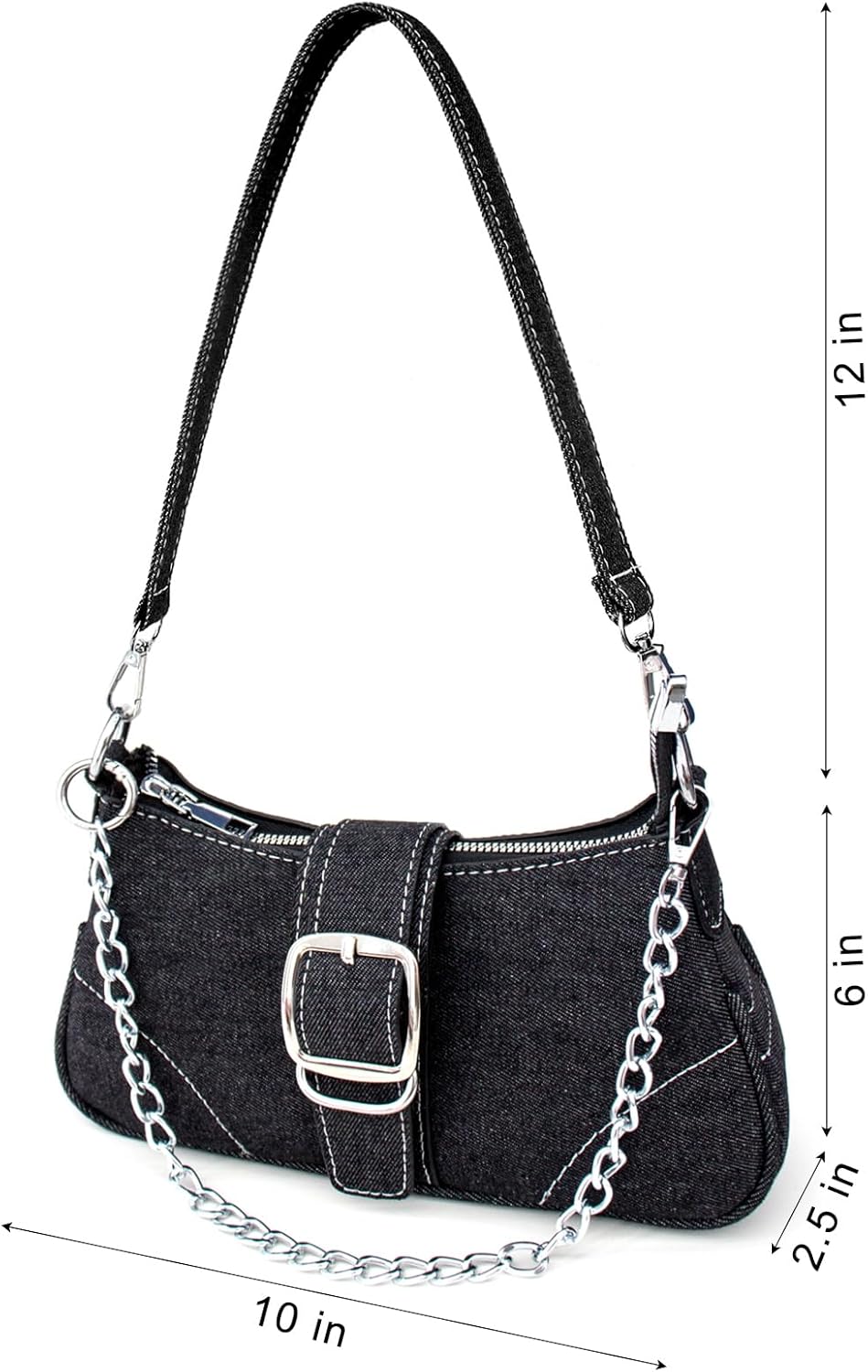 Rhinestone Purse Silver Hobo Purse Sparkly Black Evening Bag for Women Prom Party Wedding | Rhinestone, Sparkly, Prom, Party, Wedding - Image 6