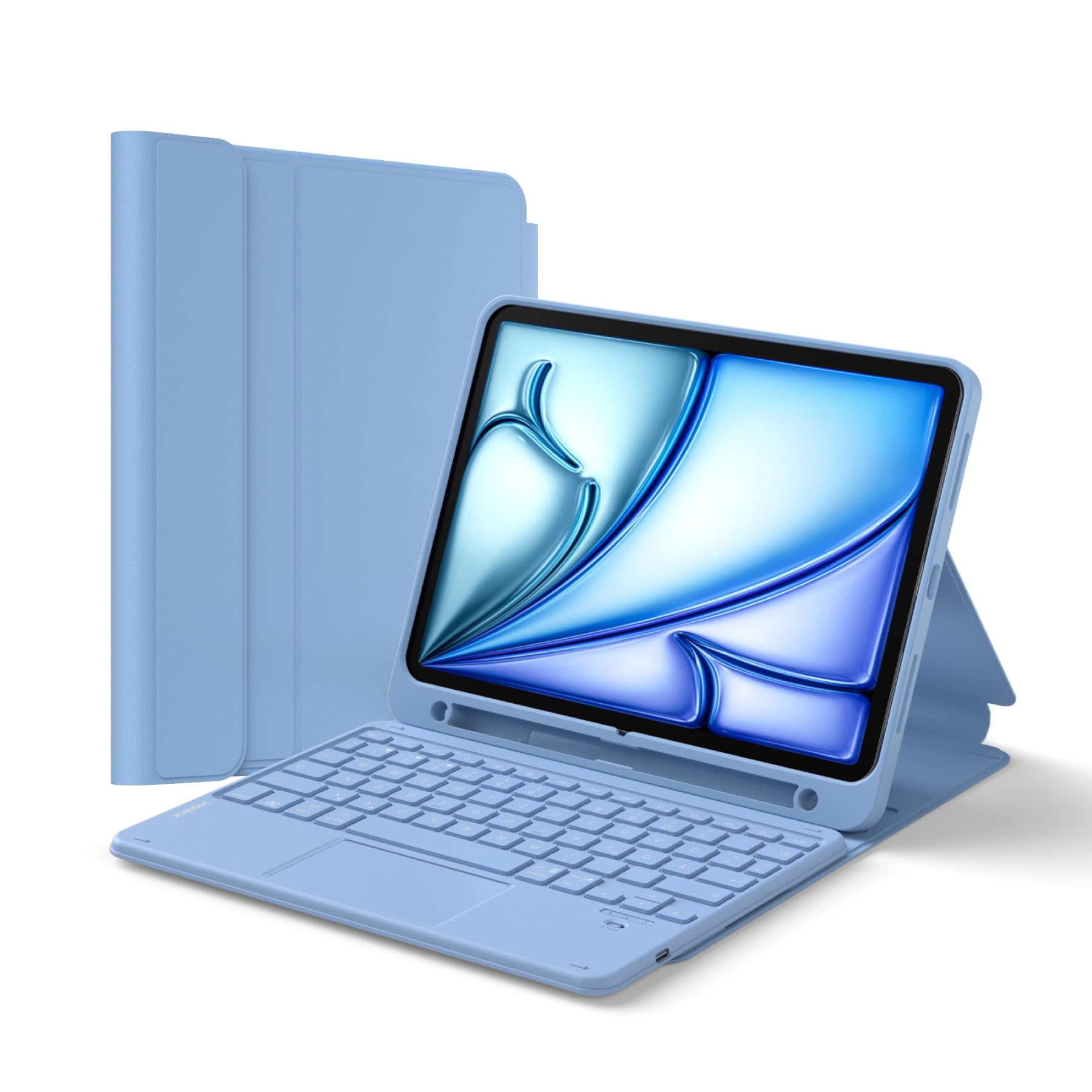 Inateck Hülle mit Tastatur iPad A16/10. Gen, 3 Bluetooth-Kanäle