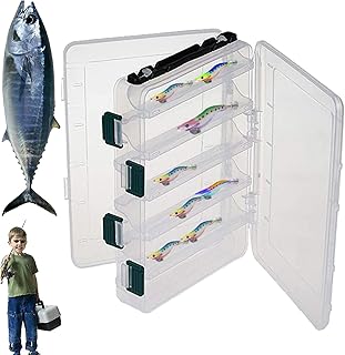Contenitore in plastica Box-pesca Scatola, scatole per Attrezzatura da Pesca in plastica, Due facciate 14 Scomparti portaoggetti per Pesca organizzatore Custodia per Esca Grande capacità Trasparente