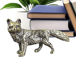 狼の彫刻置物,リアルな野生の狼 真鍮製 デスクデコ 机上飾り,リアルな狼の置物 ミニサイズ | 男の子 女の子 ギフト 本棚 リビングルーム 景品 誕生日プレゼント