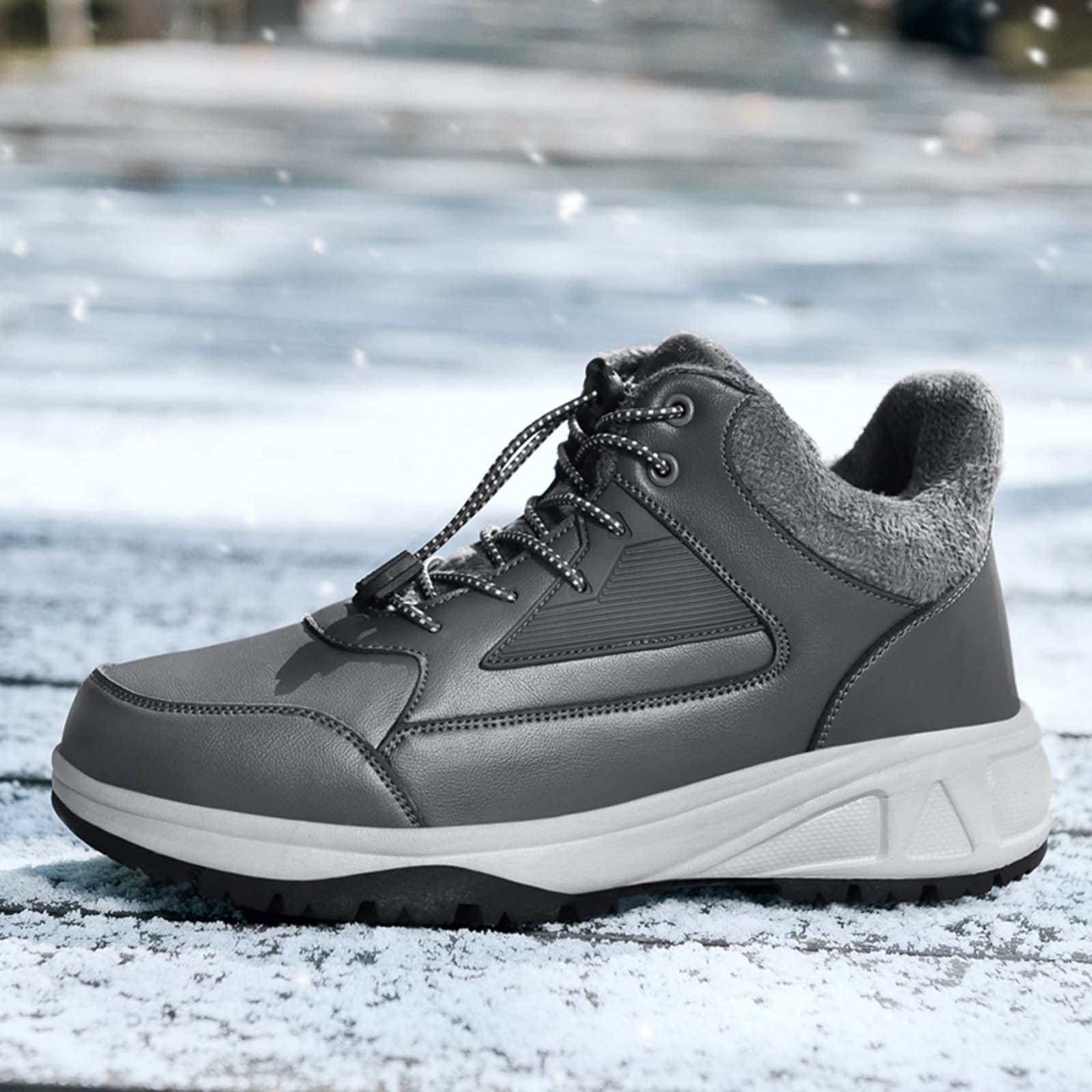 FGUUTYM Botines para mujer, color negro, algodón, botas de nieve, invierno, cálidas, botas de invierno, zapatos de invierno, zapatos deportivos, botas, antideslizantes, para tobillo, termostato,