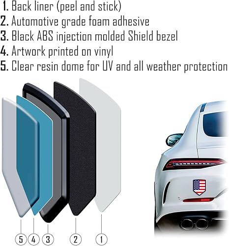 Miniatura 4 de Pegatina 3D de bandera mexicana negra de México, escudo negro, emblema de cresta