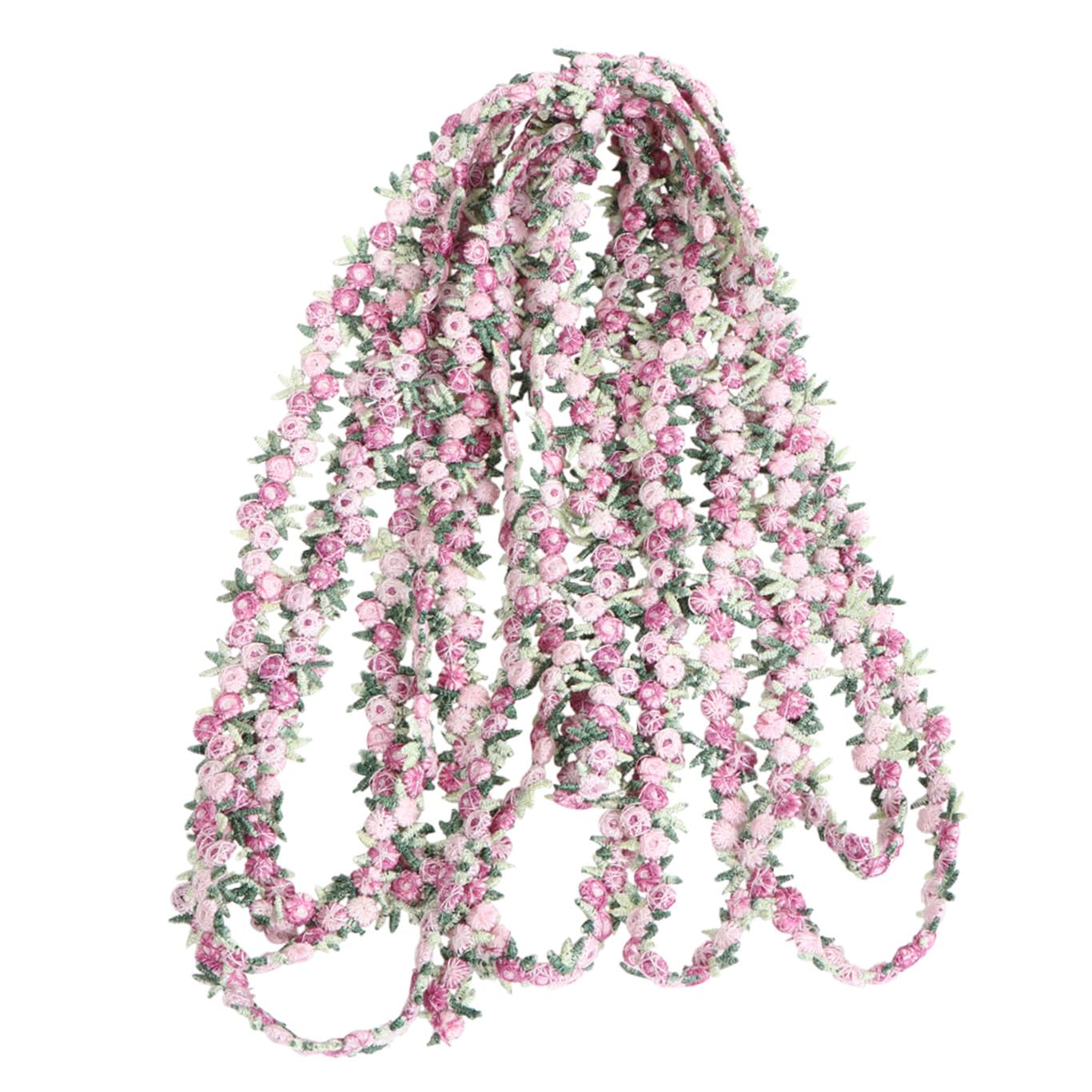 SHINEOFI 3piezas Cinta De Encaje Floral Rosa Para Decoración De Bodas Manualidades y Proyectos De Costura Apliques Diseño De Flores Bordadas