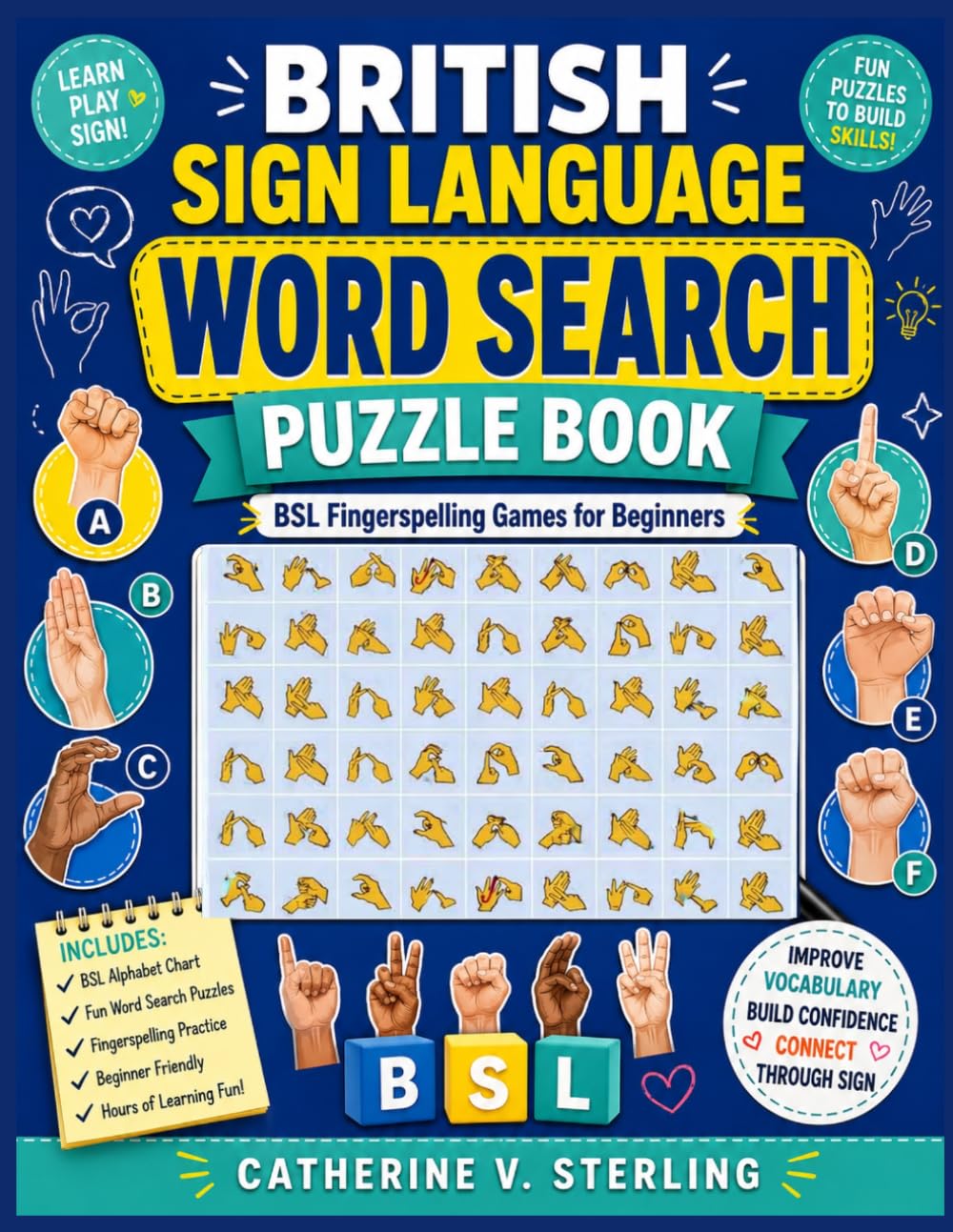 British Sign Language Word Search Puzzle Book: BSL Fingerspelling games for beginners