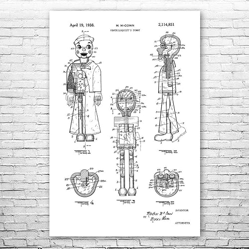 Miniatura 2 de Póster de patente de ventrílocuo de ventrílocuo impresión, regalo de ventriloquism, impresión de marionetas, regalo cómico, títeres vintage, arte de
