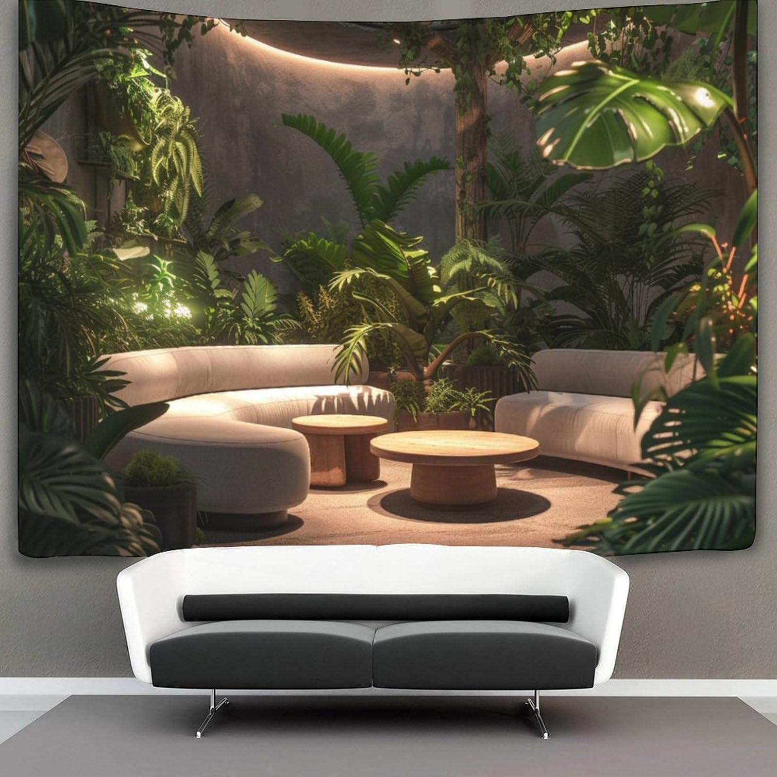 kaiyun Jungle Cabins Tapestry Bio Buildings Tapestries 3D Wall Hanging Home Decorations for Room 70cmx100cm