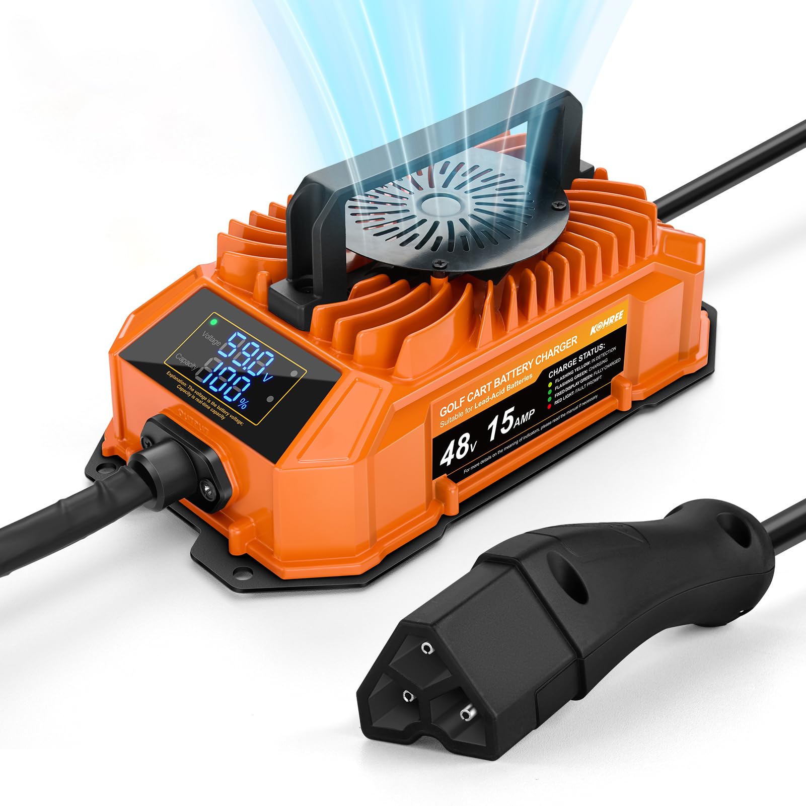 Amazon.com: Kohree Golf Cart Charger 48 Volt 15 Amp for EZGO RXV