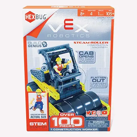 HEXBUG VEX Robotics Steam Roller, Buildable Construction Toy,...