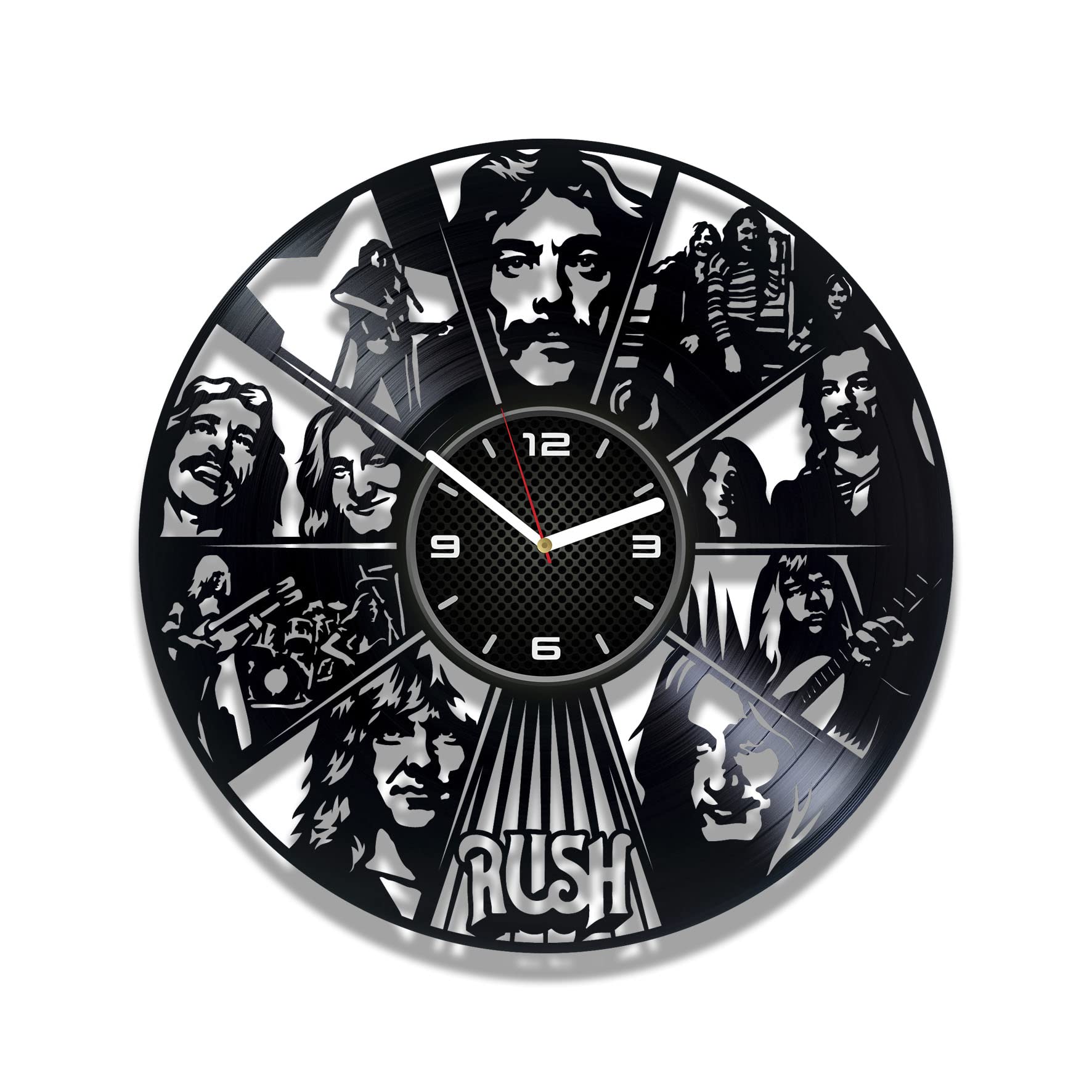 KovidesVinyl Record Wall Clock Compatible with Rush Themed Tom Sawyer Song Design