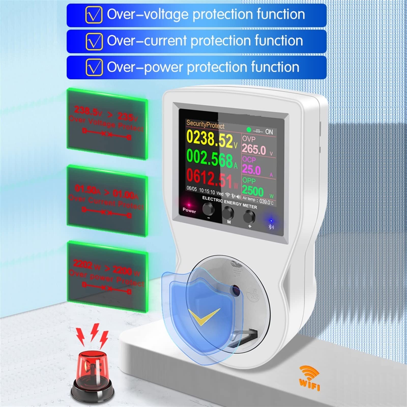 Medidor de energía digital de potencia, medidor de consumo eléctrico, medidor de energía de vatios, medidor de electricidad para aplicación de consumo de energía