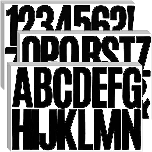 Bemeol 30 hojas grandes de letras de vinilo de 3 pulgadas, calcomanías de números del alfabeto para tablón de anuncios, aula, buzón, ventana,