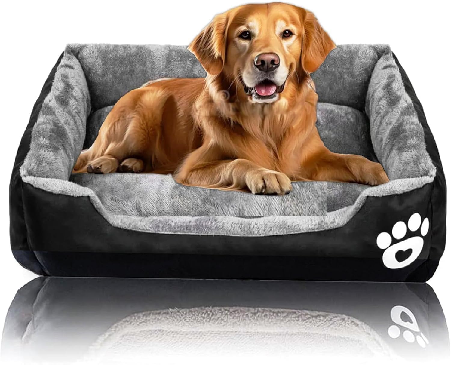 Large Dog Bed, Super Soft Dog Bed Mattress, Washable Pads Room, 70 * 55cm Soft Plush Faux Fur Rectangle Sleeping Pet Bed, All Season Self Warming and Breathable Non-Slip Pet Bed